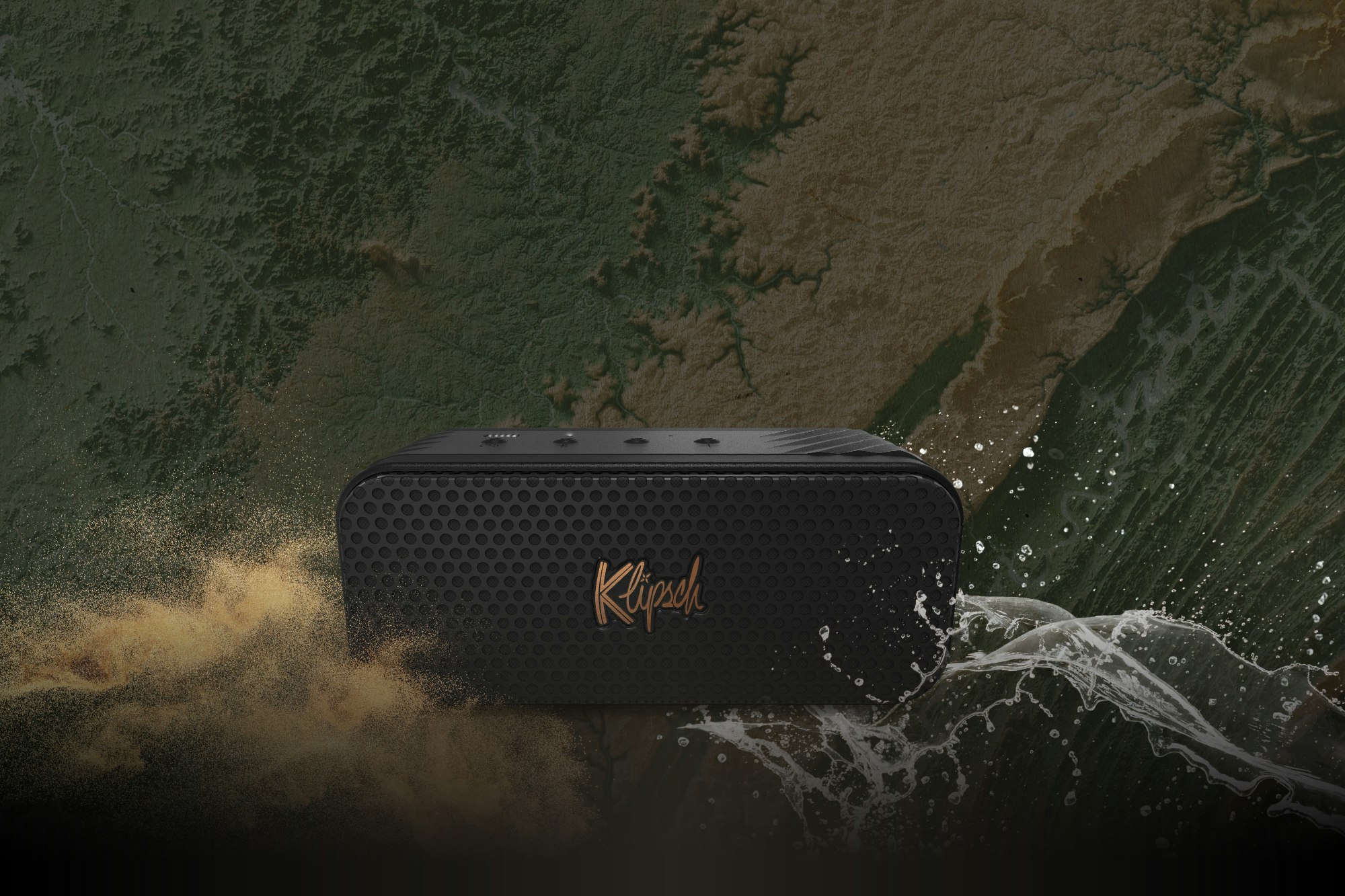 Klipsch Nashville on textured background with sand and water overlay 2000x1333